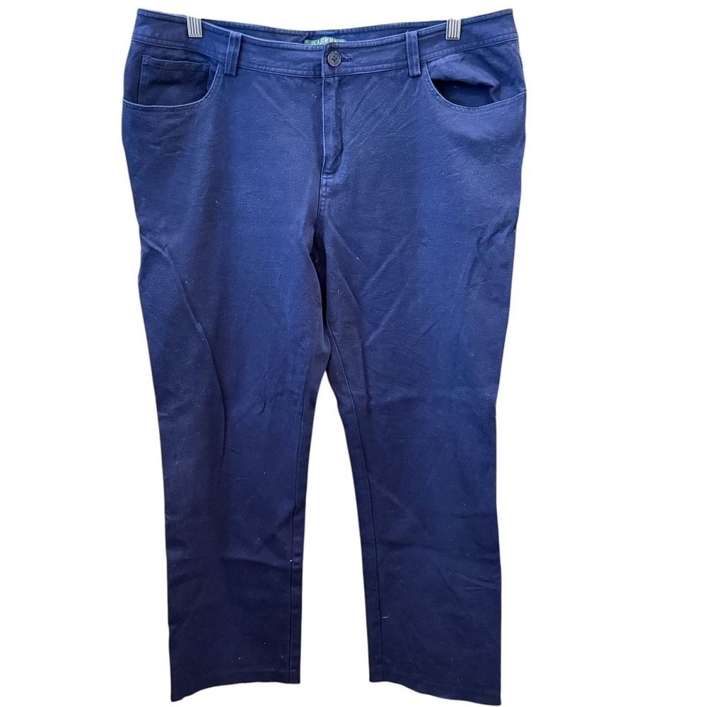 Lauren Ralph Lauren Pants Blue Straight Leg Stretch Preppy Timeless Versatile 16